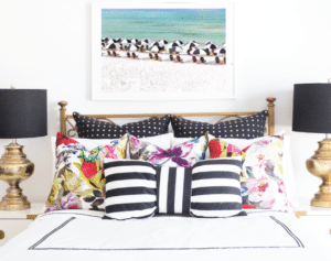 Emmy's bedroom with beach print