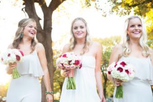 bride with bridesmaids