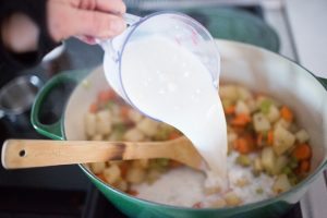 Vegetables in Le Creuset with Milk