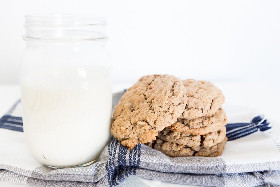 oatmeal cookies and milk