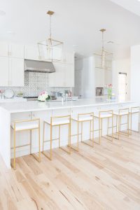 Affordable Ceramic Patterned Tile Backsplash affordable modern gold bar stools white kitchen with gold hardware design ideas patterned tile backsplash kitchen gold kitchen lantern lighting