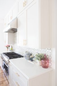 Affordable Ceramic Patterned Tile Backsplash affordable modern gold bar stools white kitchen with gold hardware design ideas patterned tile backsplash kitchen gold kitchen lantern lighting