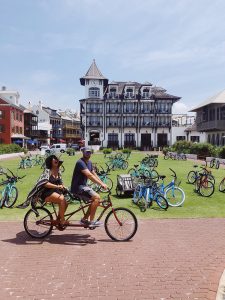 Tips for Planning the Perfect Family Beach Trip to Rosemary Beach tandem bicycle Rosemary beach bike rental The Pearl Rosemary Beach