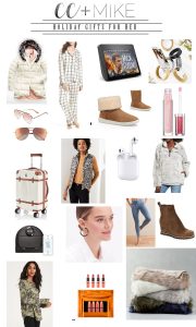 CC and Mike Holiday Gift Guide best gifts for Her Holiday 2018 best leopard gift items personalized carry on luggage ugg pajama set best fleece pullover