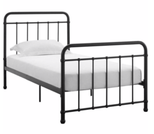 How to Decorate Boys Rooms on a Budget black iron platform Jenny Lind bed