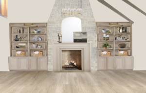 CC and Mike 2020 Project Recap and 2021 PREVIEW rock fireplace wood bookshelves